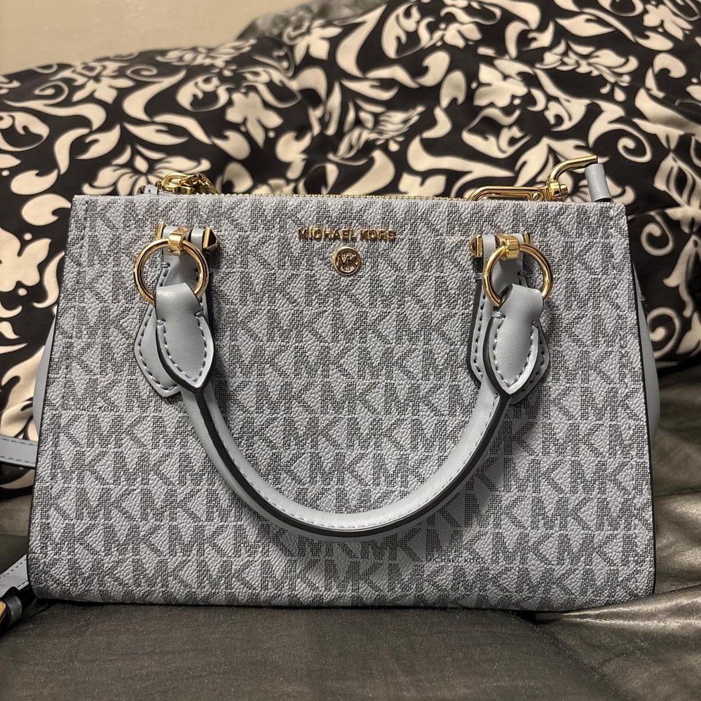 Michael Kors Gray and Gold Satchel